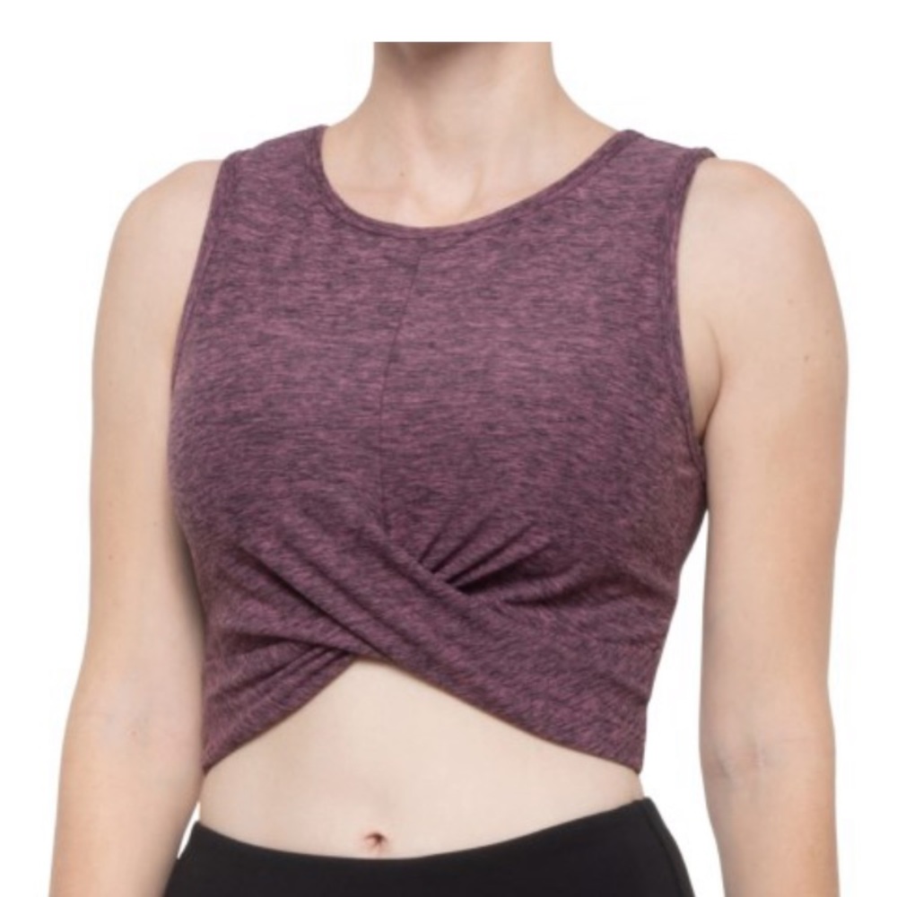 New Yogalicious Twist Front Cropped Tank Top